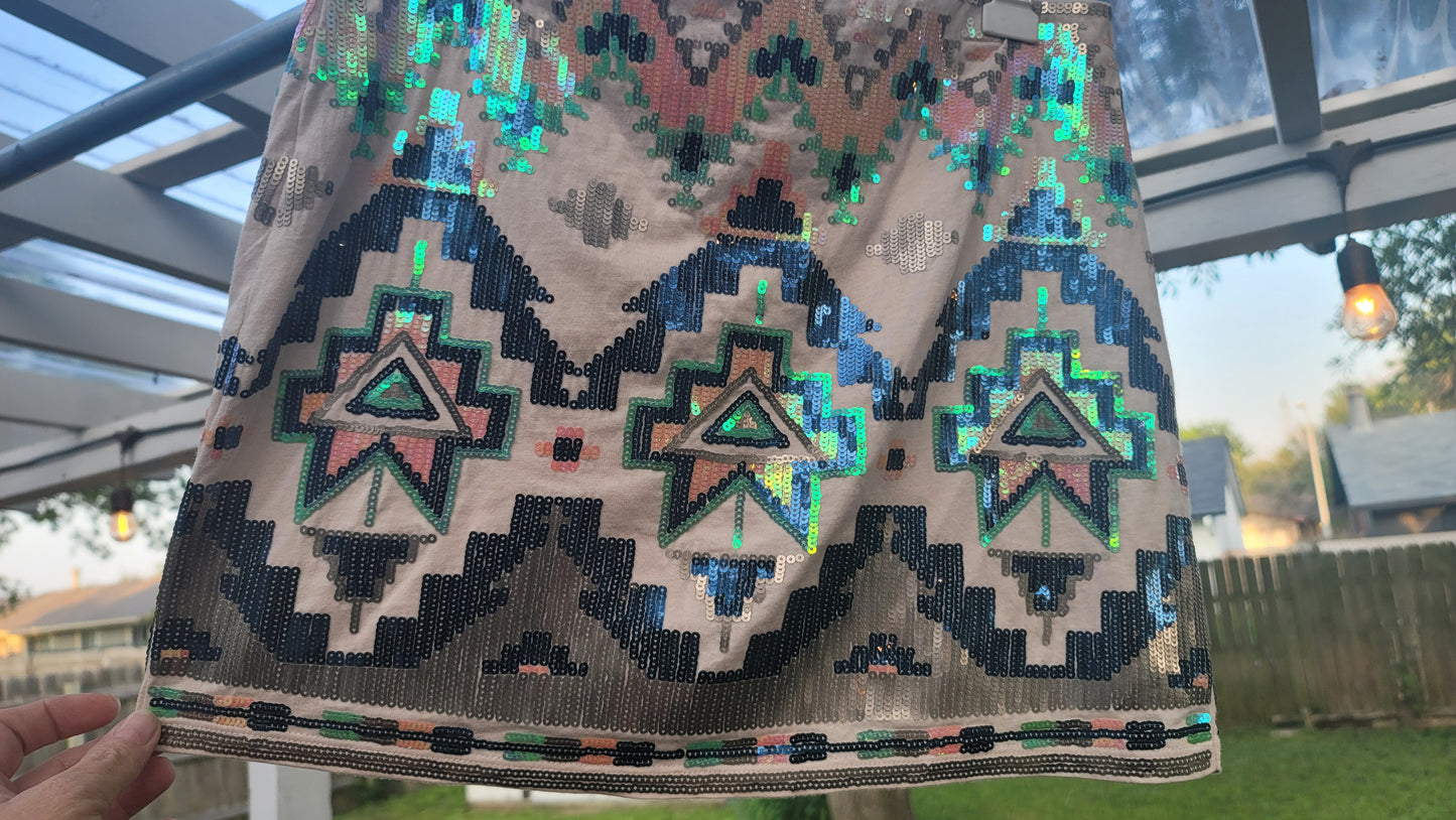 Sequined Mini Skirt