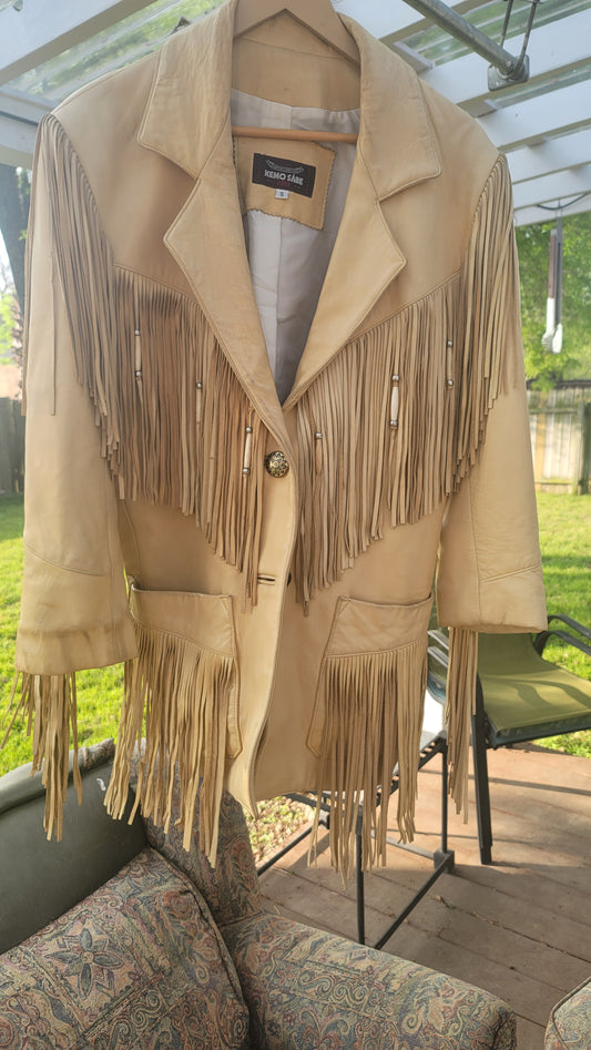 Vintage Fringed Leather Jacket