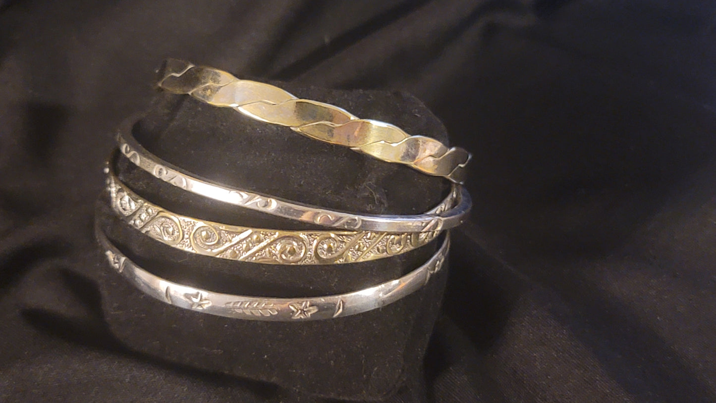 Vintage Silver Bangle Bracelets